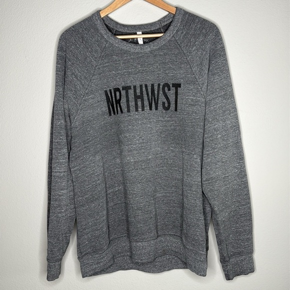 Bella Canvas NRTHWST Oversized Crewneck Sweatshirt in Gray Size XL - Picture 1 of 8